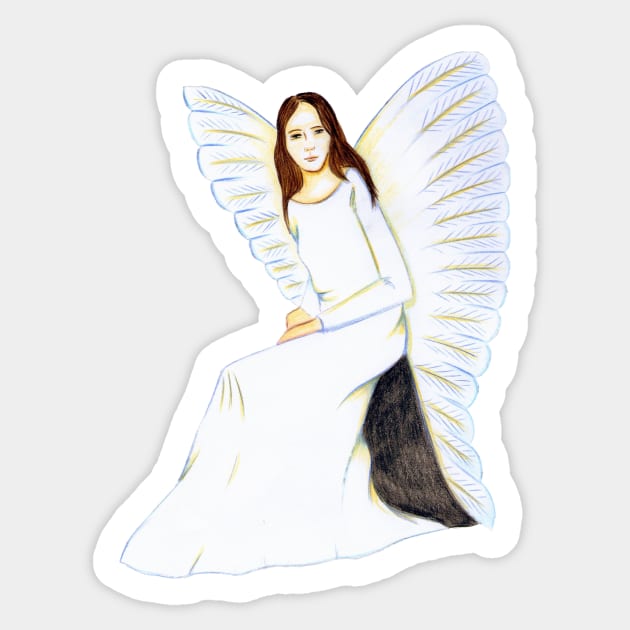 Guardian Angel, I am always here- Light Grey Sticker by EarthSoul